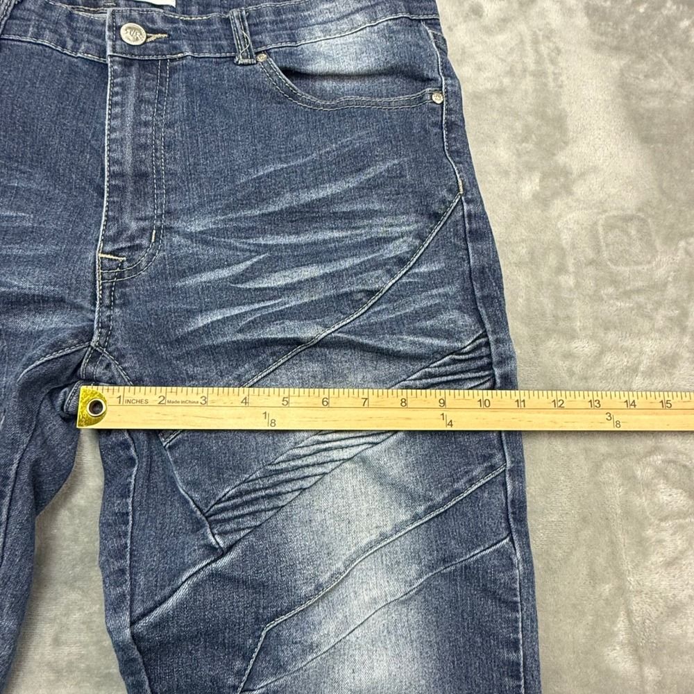 Refinery Republic Men's Blue Moto Jeans 36x30‎ Distressed Panels Denim Pants - Picture 16 of 16
